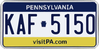 PA license plate KAF5150