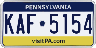 PA license plate KAF5154