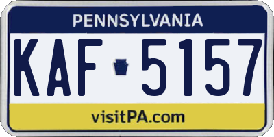 PA license plate KAF5157