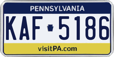 PA license plate KAF5186