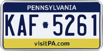 PA license plate KAF5261