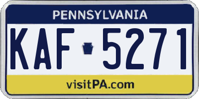 PA license plate KAF5271