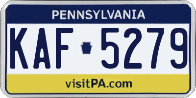 PA license plate KAF5279