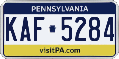 PA license plate KAF5284