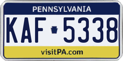 PA license plate KAF5338