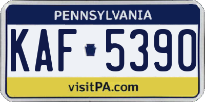 PA license plate KAF5390