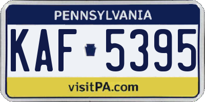 PA license plate KAF5395