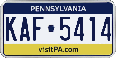 PA license plate KAF5414