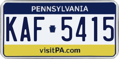 PA license plate KAF5415