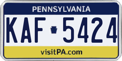 PA license plate KAF5424