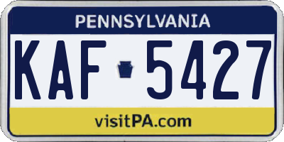 PA license plate KAF5427