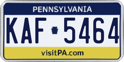 PA license plate KAF5464