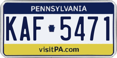PA license plate KAF5471