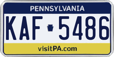 PA license plate KAF5486