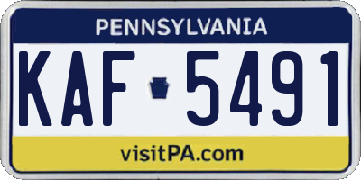 PA license plate KAF5491