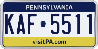 PA license plate KAF5511