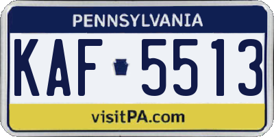 PA license plate KAF5513