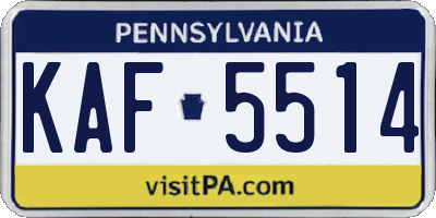 PA license plate KAF5514