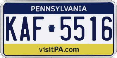 PA license plate KAF5516