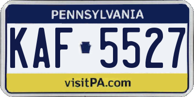 PA license plate KAF5527