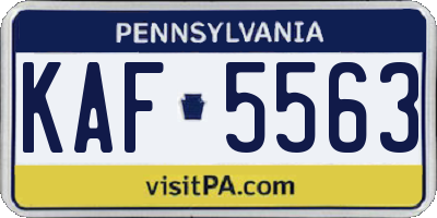 PA license plate KAF5563