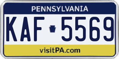PA license plate KAF5569