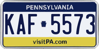 PA license plate KAF5573