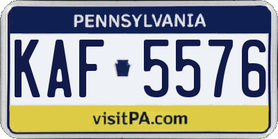 PA license plate KAF5576