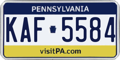 PA license plate KAF5584