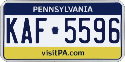 PA license plate KAF5596