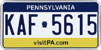 PA license plate KAF5615