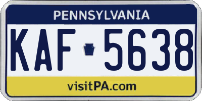 PA license plate KAF5638