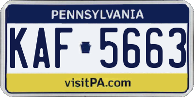 PA license plate KAF5663