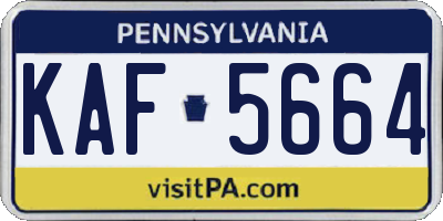 PA license plate KAF5664
