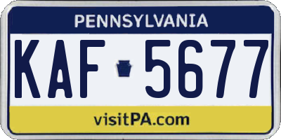 PA license plate KAF5677