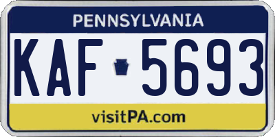 PA license plate KAF5693