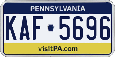 PA license plate KAF5696
