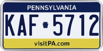 PA license plate KAF5712