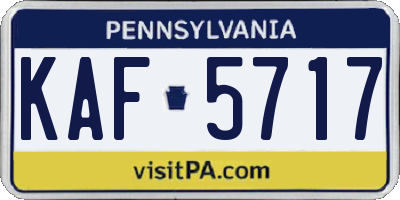 PA license plate KAF5717