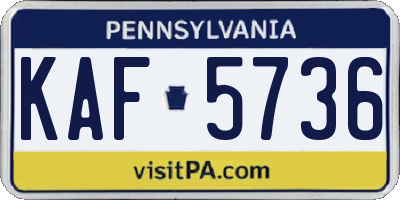 PA license plate KAF5736