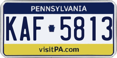 PA license plate KAF5813