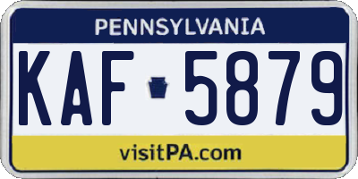 PA license plate KAF5879