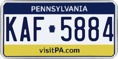 PA license plate KAF5884