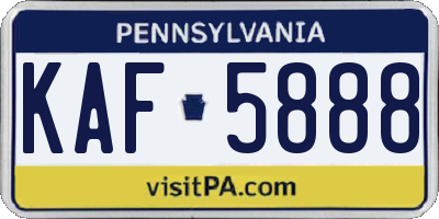 PA license plate KAF5888