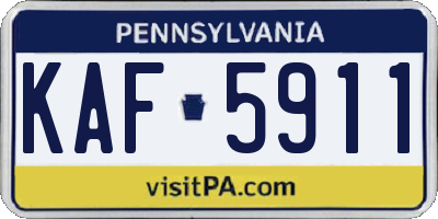 PA license plate KAF5911