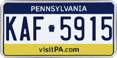 PA license plate KAF5915
