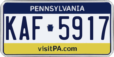 PA license plate KAF5917