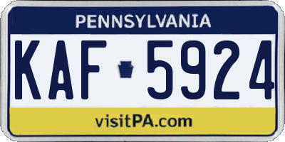 PA license plate KAF5924