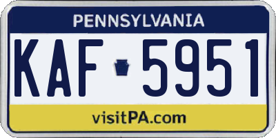 PA license plate KAF5951