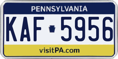 PA license plate KAF5956